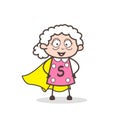 Cartoon Super Grandmother Character Vector Illustration