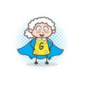 Cartoon Super-Granny Character Vector Illustration