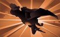 Cartoon Super hero flying backlight Royalty Free Stock Photo
