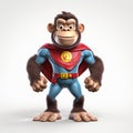 Cartoon Super Monkey: A Vibrant 3d Render With Code-based Art Style