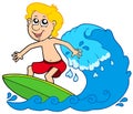 Cartoon surfer boy Royalty Free Stock Photo