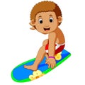 Cartoon surfer boy Royalty Free Stock Photo