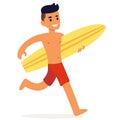 Cartoon surfer character