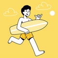 Cartoon surfer dude Royalty Free Stock Photo