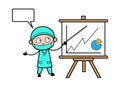 Cartoon Surgeon with Presentation Baord Royalty Free Stock Photo