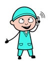 Cartoon Surgeon talking on Cell Phone