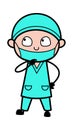 Cartoon Surgeon thinking seriously