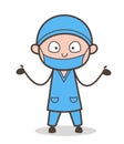 Cartoon Surgeon Wonder Expression Vector Illustration