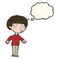 cartoon surprised boy with thought bubble Royalty Free Stock Photo