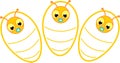 Cartoon swaddled babies bee