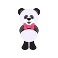 Cartoon sweet panda with tie