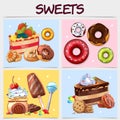 Cartoon Sweets Square Concept