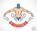 Cartoon swimmer