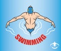 Cartoon swimmer