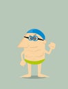 Cartoon swimmer