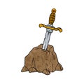 Cartoon sword in stone