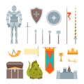 Cartoon Symbol Of Mediaeval Color Icons Set. Vector