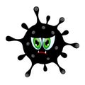 Cartoon symbol of virus, microbe, bacteria icon isolated on white background. evil character