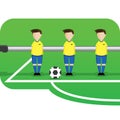 Cartoon table football team brazil