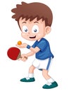 Cartoon table tennis player