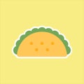 cartoon taco flat design vector illustration