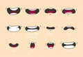 Cartoon talking mouth and lips expressions. Talking mouths lips for cartoon character animation.