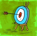 Cartoon target illustration, vector icon.