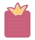 Cartoon task planner element isolated. Cute paper sticky note, to do list or memo message notepad paper sheet. Vector