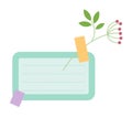 Cartoon task planner element isolated. Cute paper sticky note, to do list or memo message notepad paper sheet. Vector