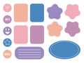 Cartoon task planners, cute paper stickers, banners, to-do lists or notepads. Bookmarks. Vector illustrati Royalty Free Stock Photo