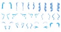 Cartoon tear drops icon set. Sorrow cry streams, tear blob or sweat drop. Crying fluid, falling blue water drops