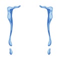 Cartoon tear drops icon. Sorrow cry streams, tear blob. Crying fluid, falling blue water drops. Isolated vector for