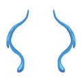 Cartoon tear drops icon. Sorrow cry streams, tear blob. Crying fluid, falling blue water drops. Isolated vector for