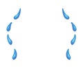 Cartoon tear drops icon. Sorrow cry streams, tear blob. Crying fluid, falling blue water drops. Isolated vector for