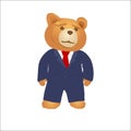 Cartoon teddy bear in a suit and tie Royalty Free Stock Photo
