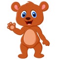 Cartoon teddy bear waving hand Royalty Free Stock Photo