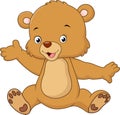 Cartoon teddy bear waving hand Royalty Free Stock Photo