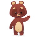 Cartoon teddy bear waving hand. Vector illustration of a bear mascot character. Royalty Free Stock Photo