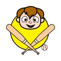 Cartoon Teen Boy Baseball Mascot