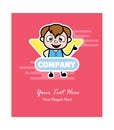 Cartoon Teen Boy in Company Brochure