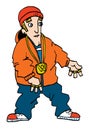 Cartoon of a teenage white rapper