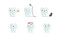 Cartoon Teeth Characters Collection. Teeth Medical Treatment Concept