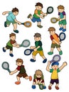 Cartoon Tennis Players icon Royalty Free Stock Photo