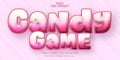 Cartoon text effect, editable candy game text and comic text style Royalty Free Stock Photo