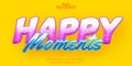 Cartoon text effect, editable happy moments text and comic text style