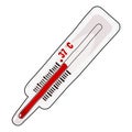 Cartoon thermometer.