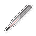 Cartoon thermometer scale measuring icon