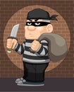 Cartoon thief Royalty Free Stock Photo