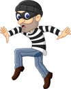 Cartoon Thief walking carefully Royalty Free Stock Photo