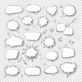 Cartoon thought bubble set. comic empty talk and speech balloons or clouds for fun discussion message vector symbols Royalty Free Stock Photo